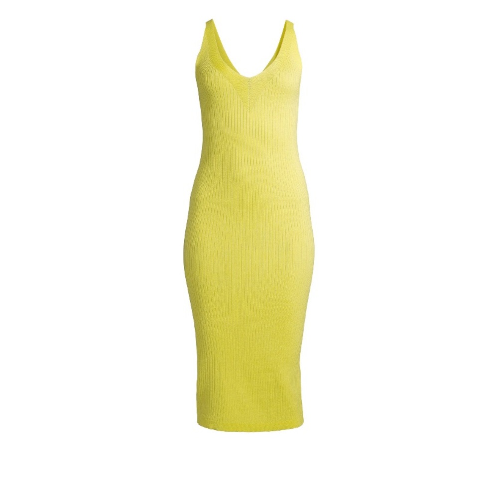 Scoop Women’s ribbed knit sweater dress size 8 10 Medium Large Yellow New NWT